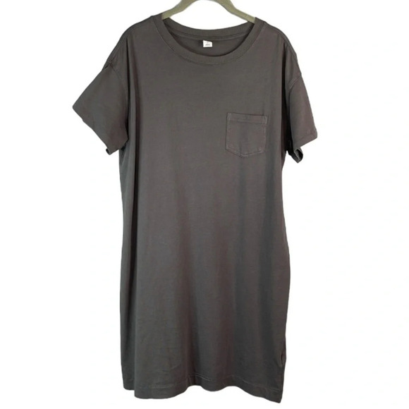 OLD NAVY Panther Grey Vintage Vibe Short Sleeve Pocket T-Shirt Dress Coastal S - Picture 2 of 11